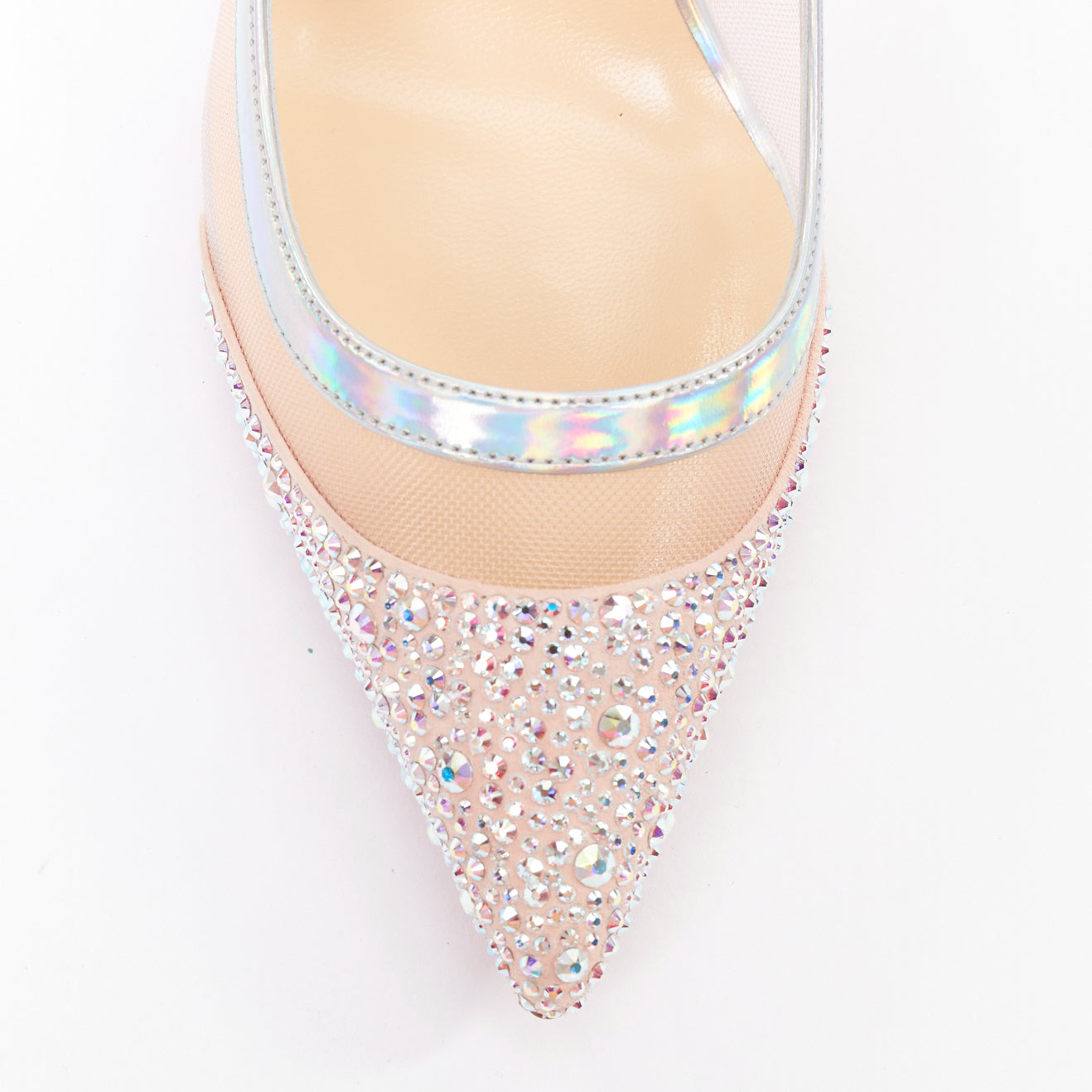 Women's Christian Louboutin Mesh Crystal Heels