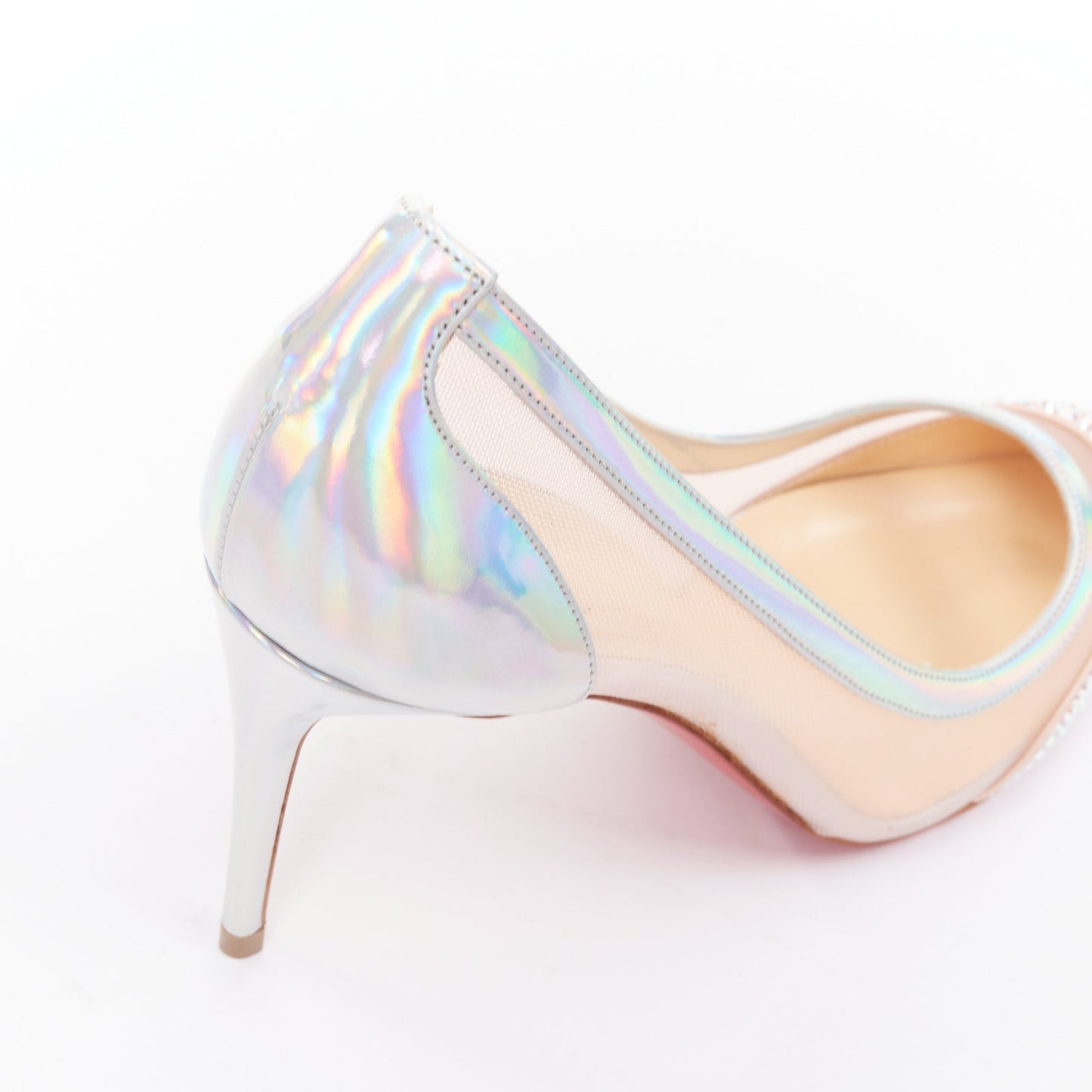 Women's Christian Louboutin Mesh Crystal Heels
