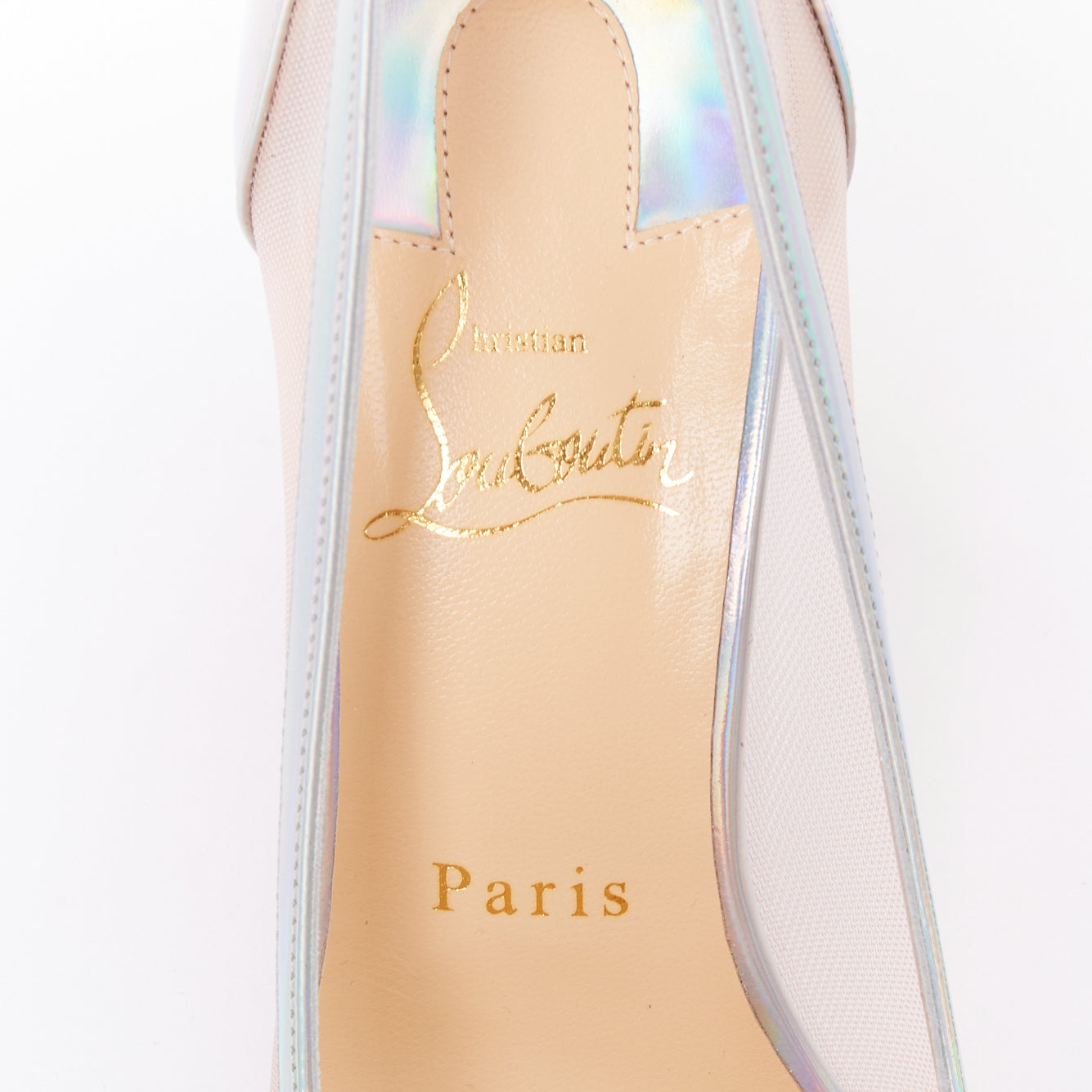 Women's Christian Louboutin Mesh Crystal Heels