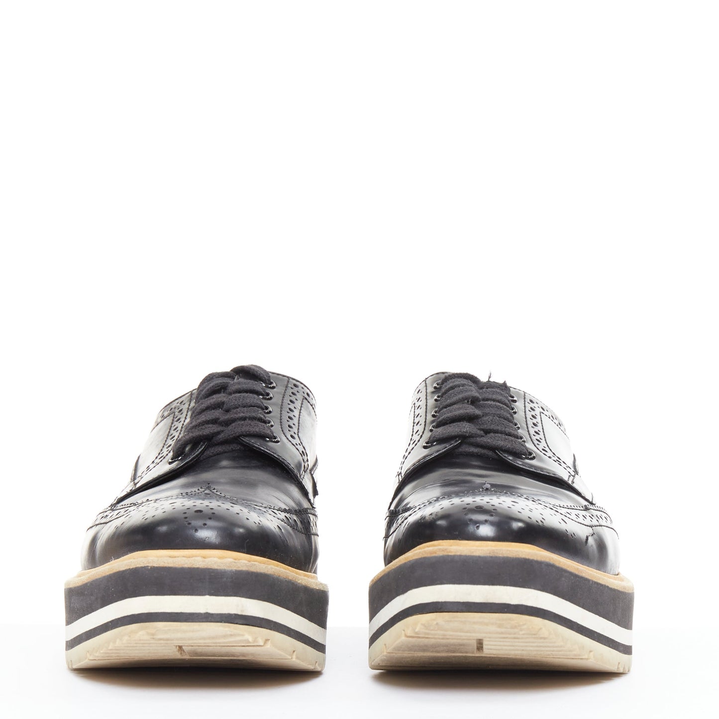 Women's Prada Wingtip Platform Brogue Oxfords