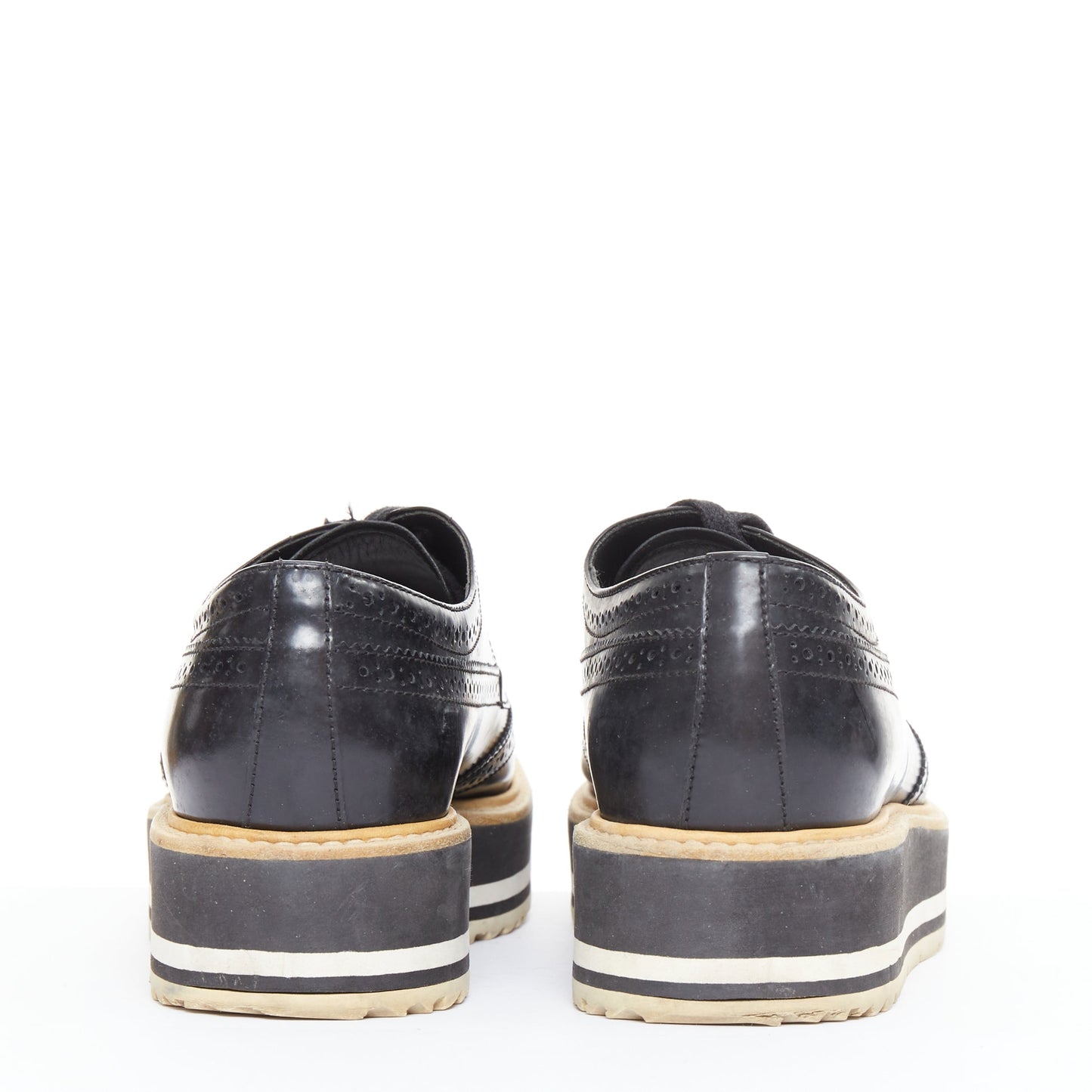 Women's Prada Wingtip Platform Brogue Oxfords