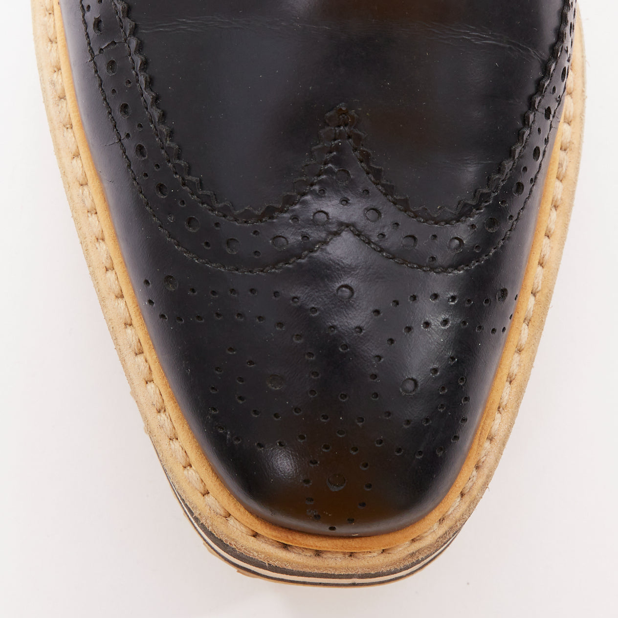 Women's Prada Wingtip Platform Brogue Oxfords