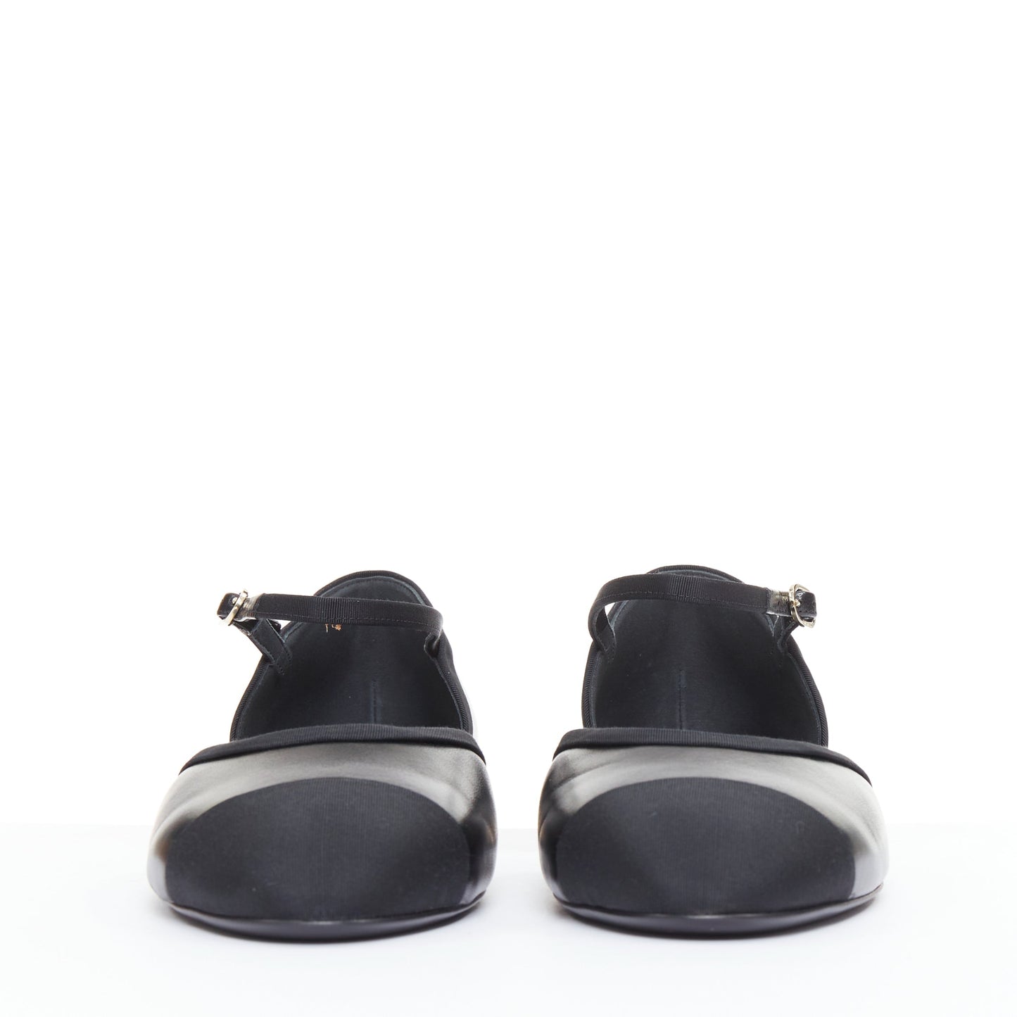 Women's Chanel Leather Grosgrain Mary Jane Flats