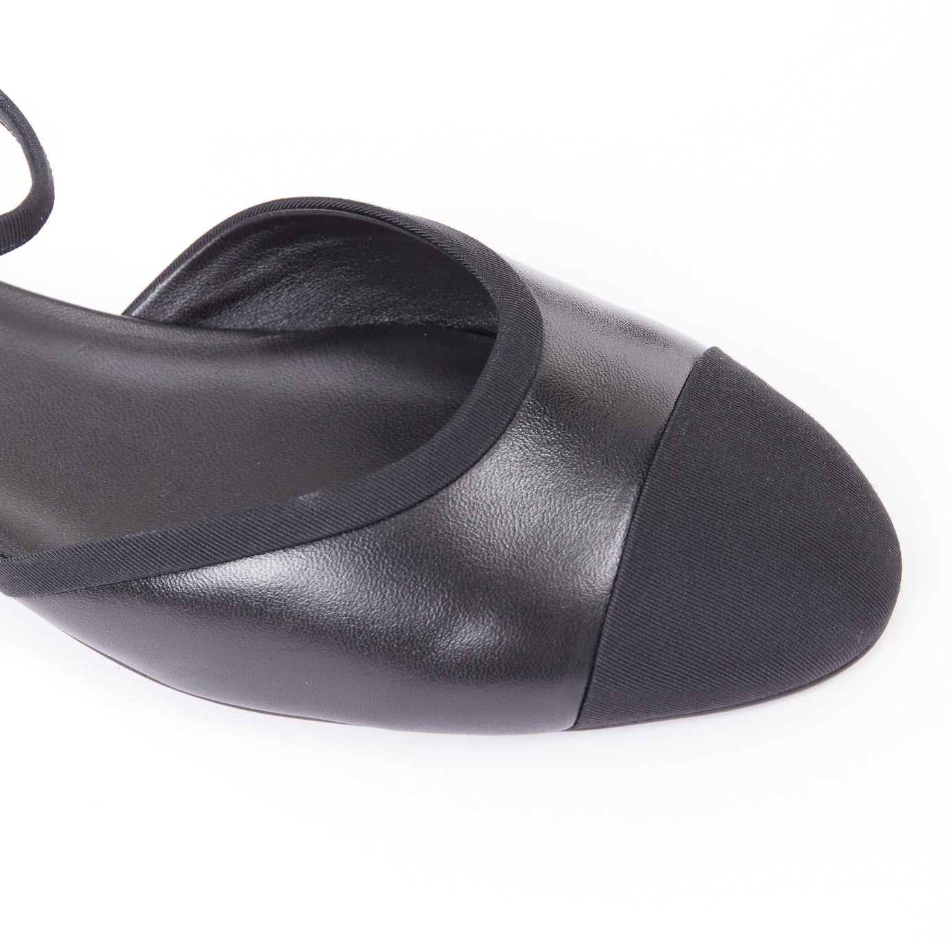 Women's Chanel Leather Grosgrain Mary Jane Flats