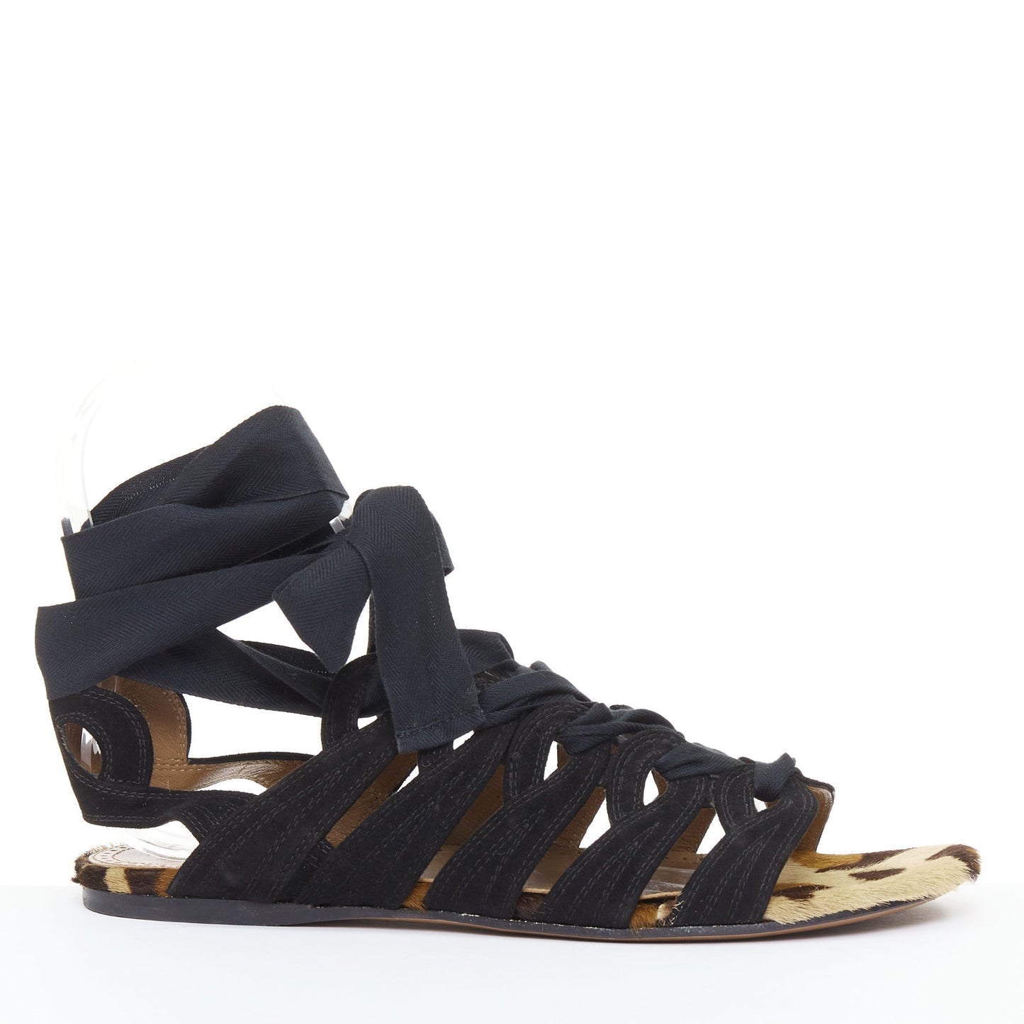 Women's Alaia Suede Leopard Gladiator Sandals