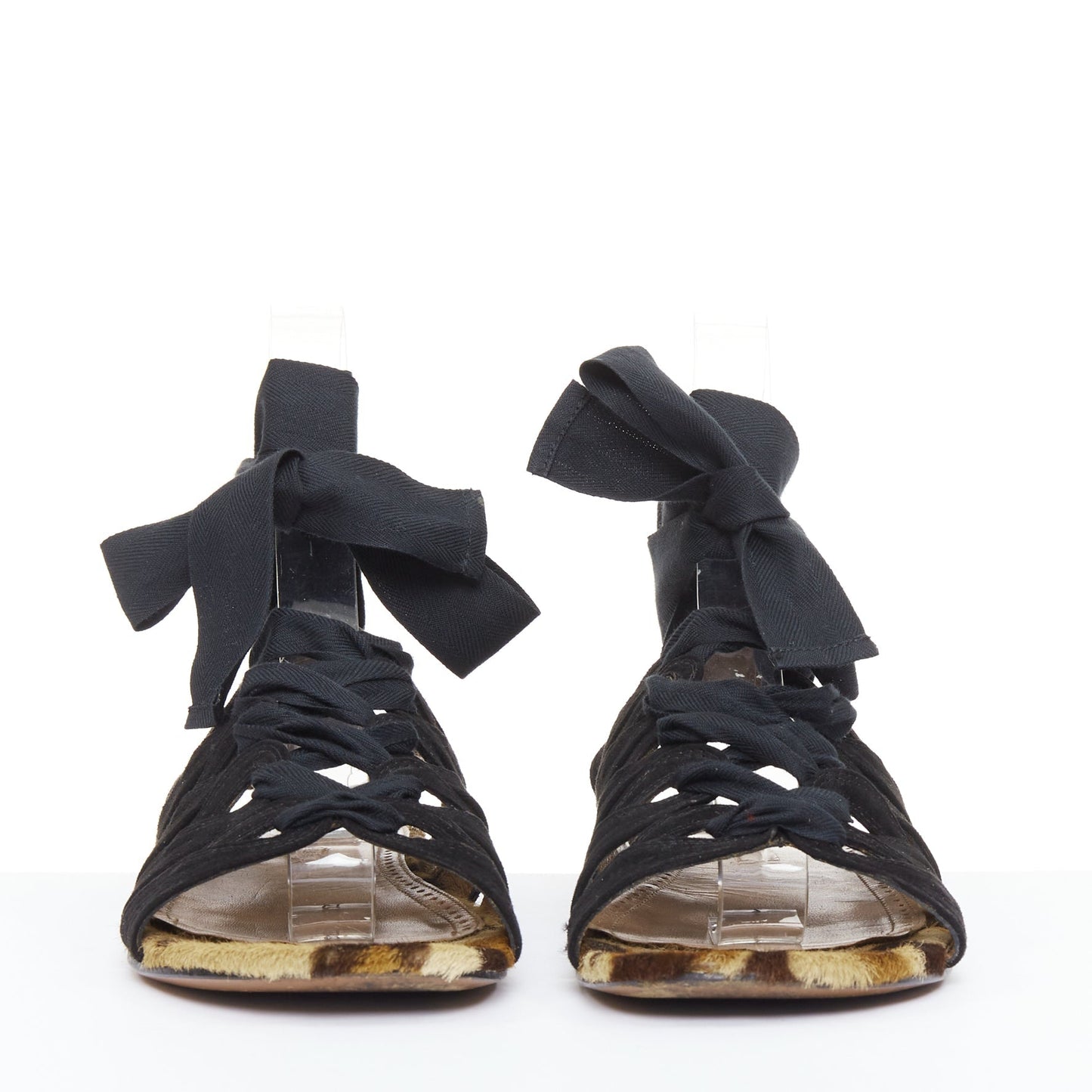 Women's Alaia Suede Leopard Gladiator Sandals