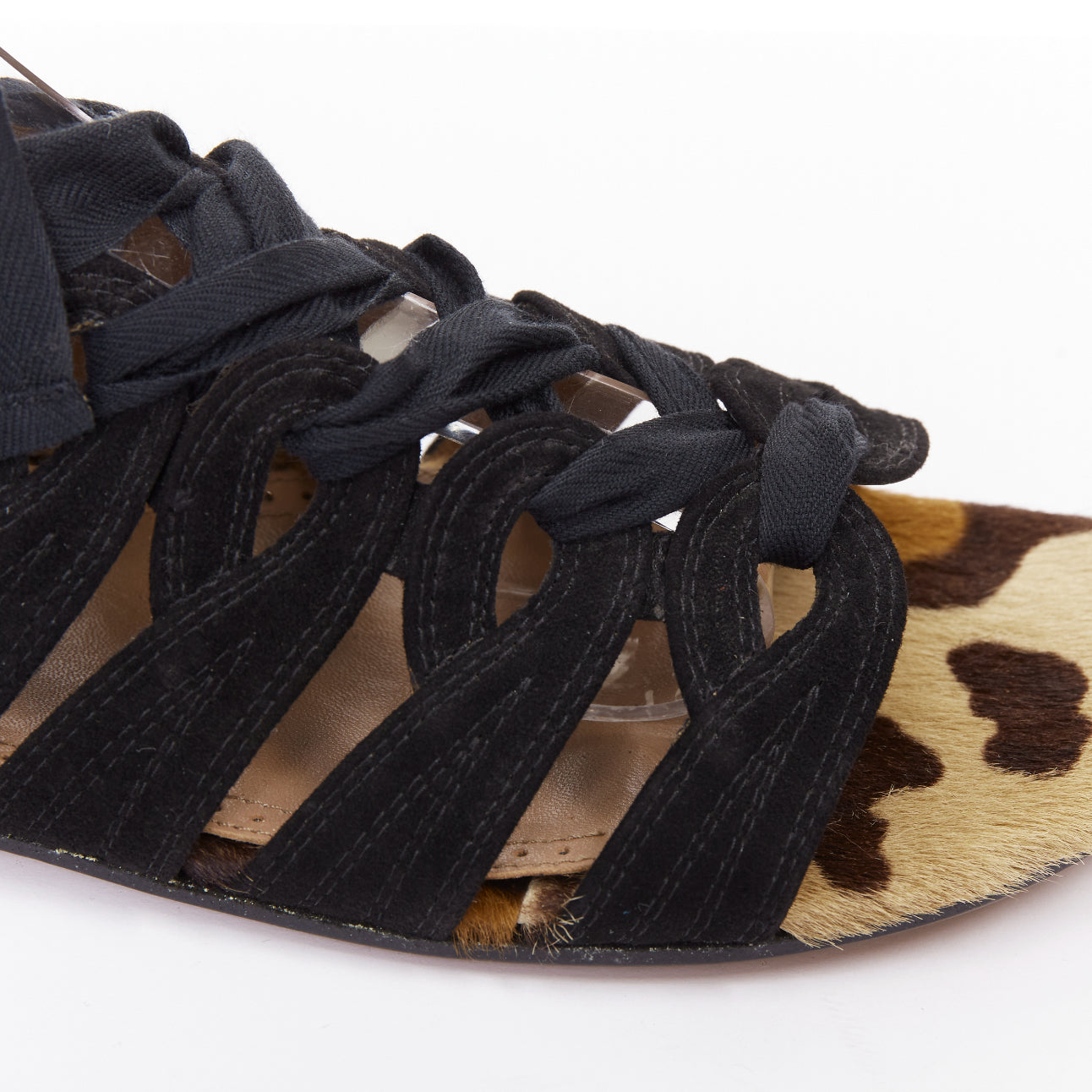 Women's Alaia Suede Leopard Gladiator Sandals