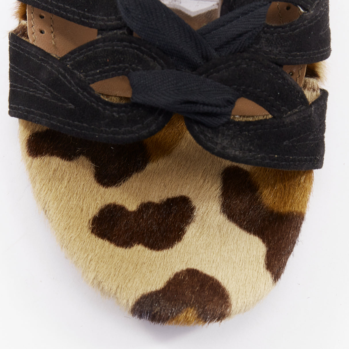 Women's Alaia Suede Leopard Gladiator Sandals