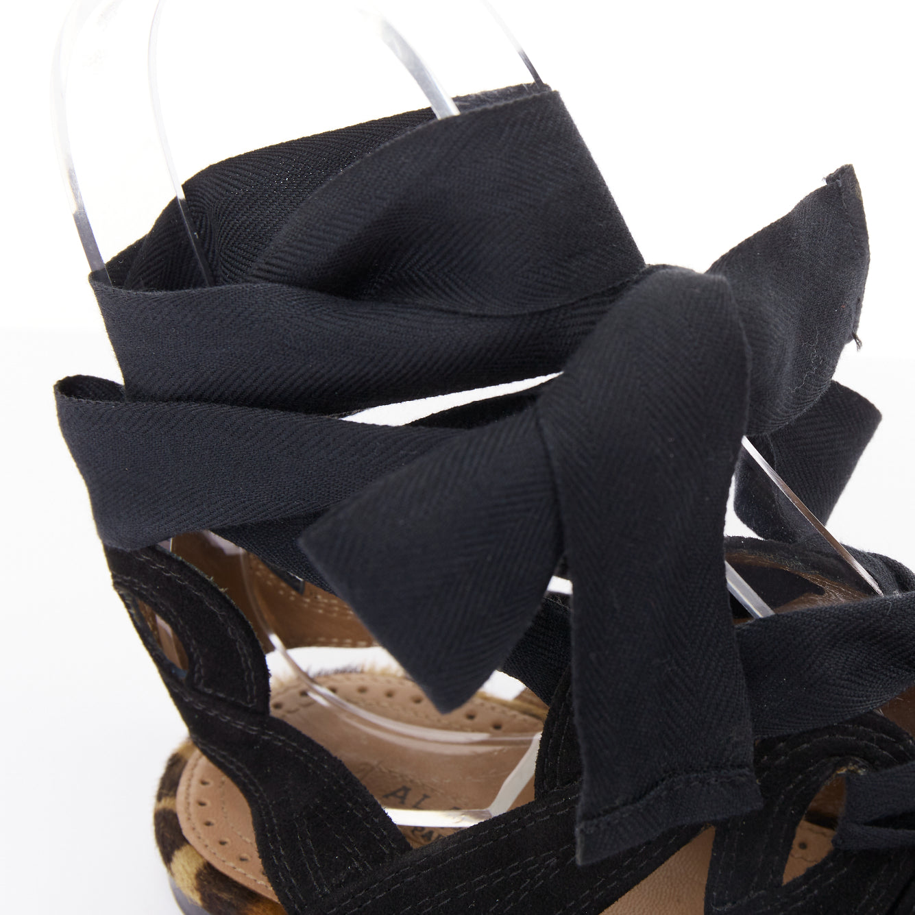 Women's Alaia Suede Leopard Gladiator Sandals