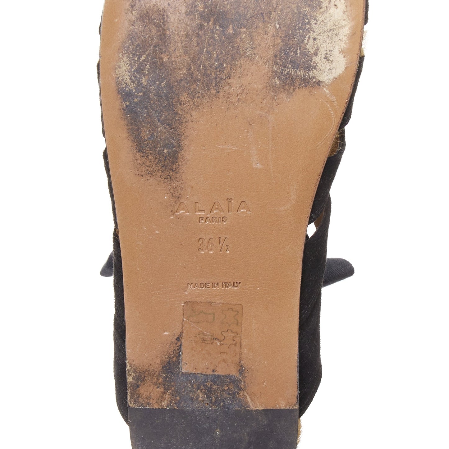 Women's Alaia Suede Leopard Gladiator Sandals