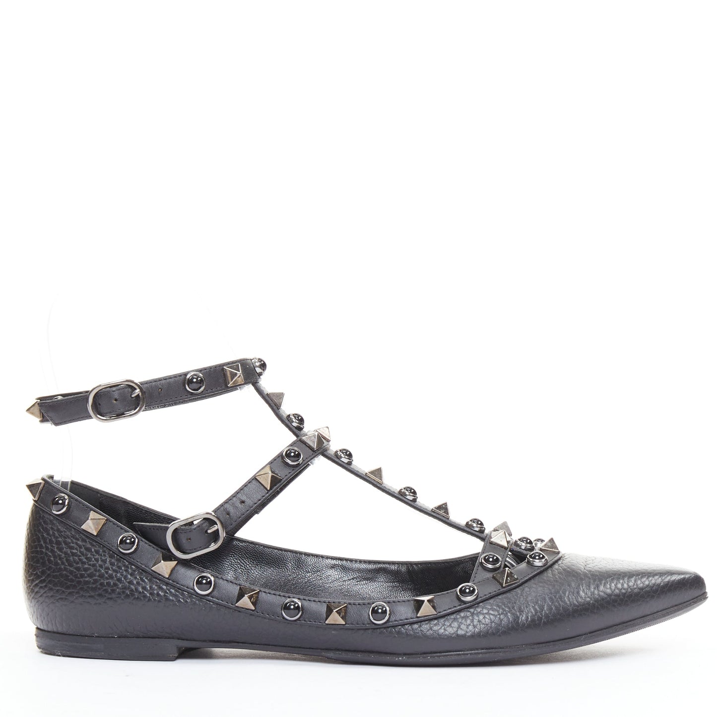 Women's Valentino Rockstud Mixed Stone Caged Ballet Flats