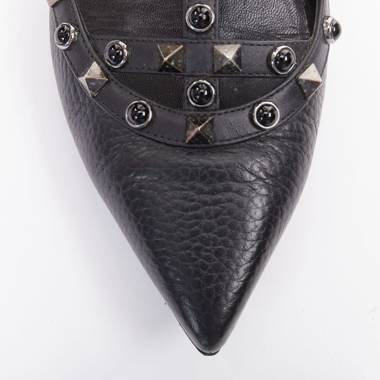 Women's Valentino Rockstud Mixed Stone Caged Ballet Flats