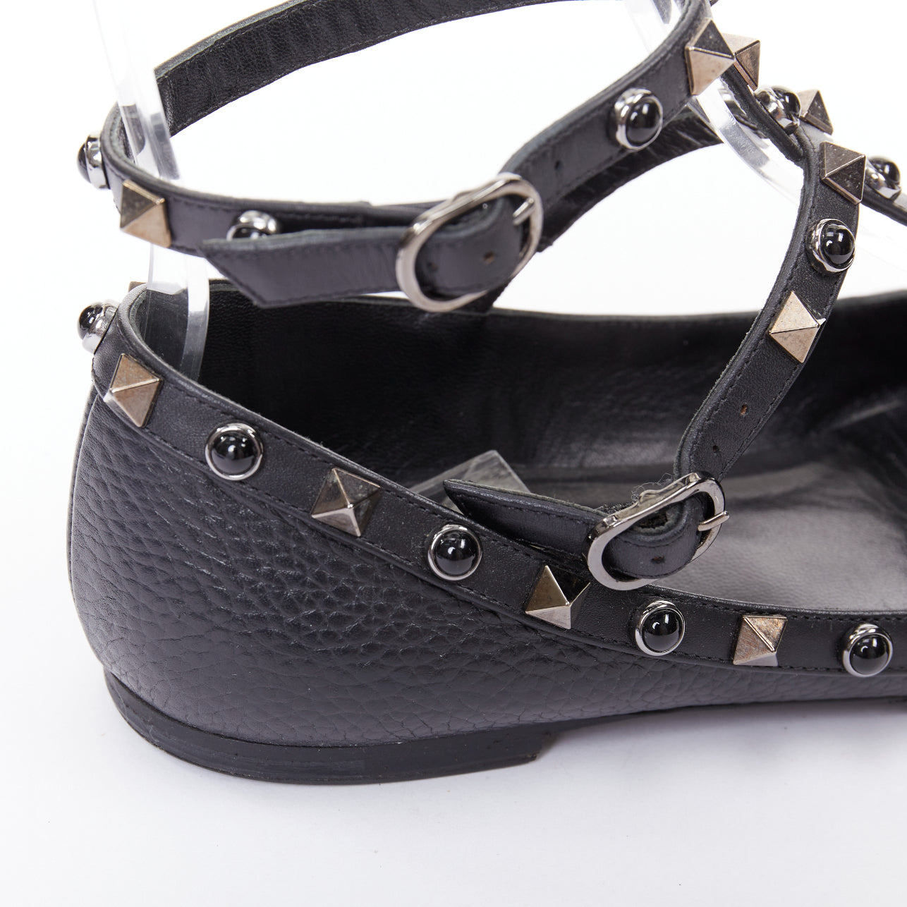 Women's Valentino Rockstud Mixed Stone Caged Ballet Flats