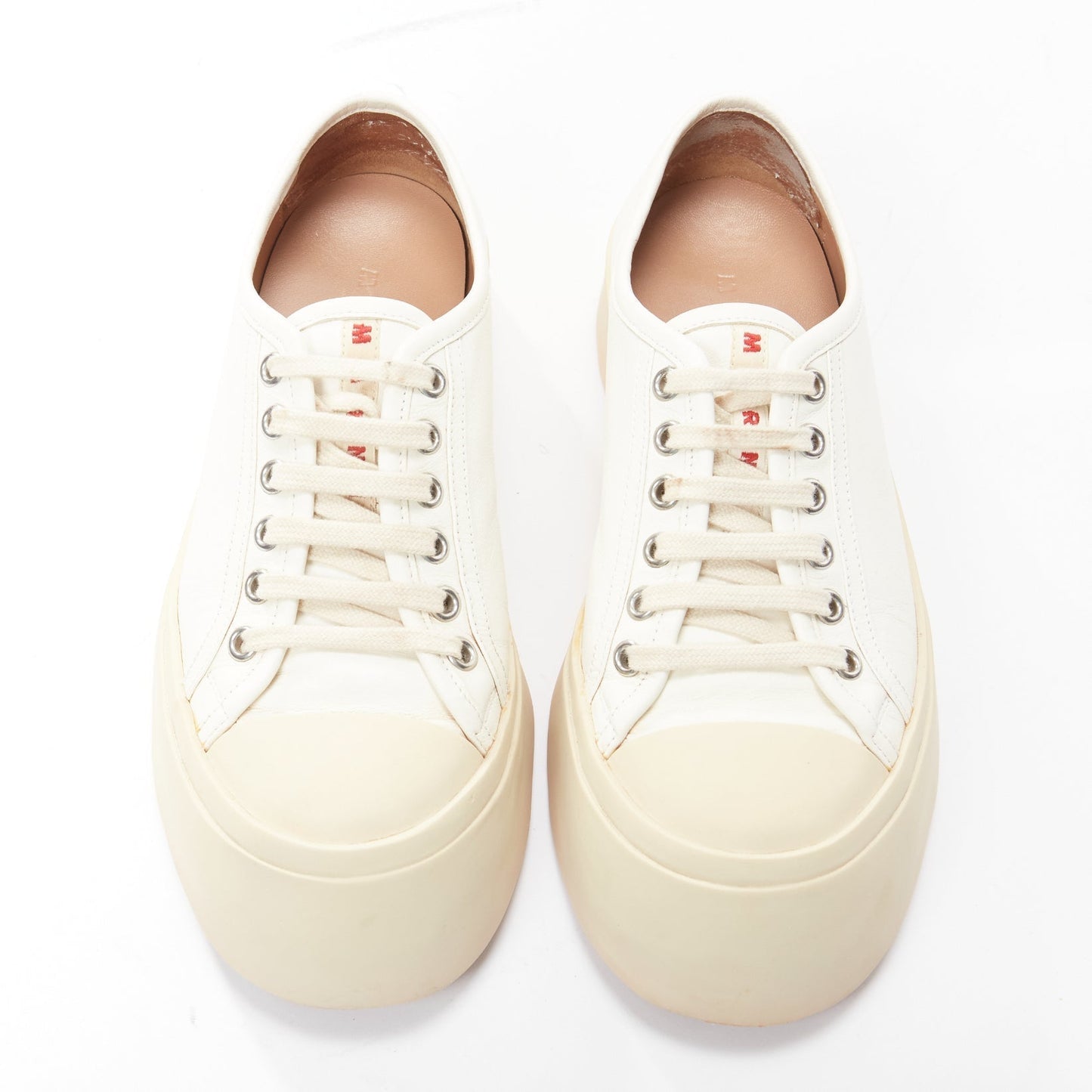 Women's Marni Pablo White Leather Sneakers