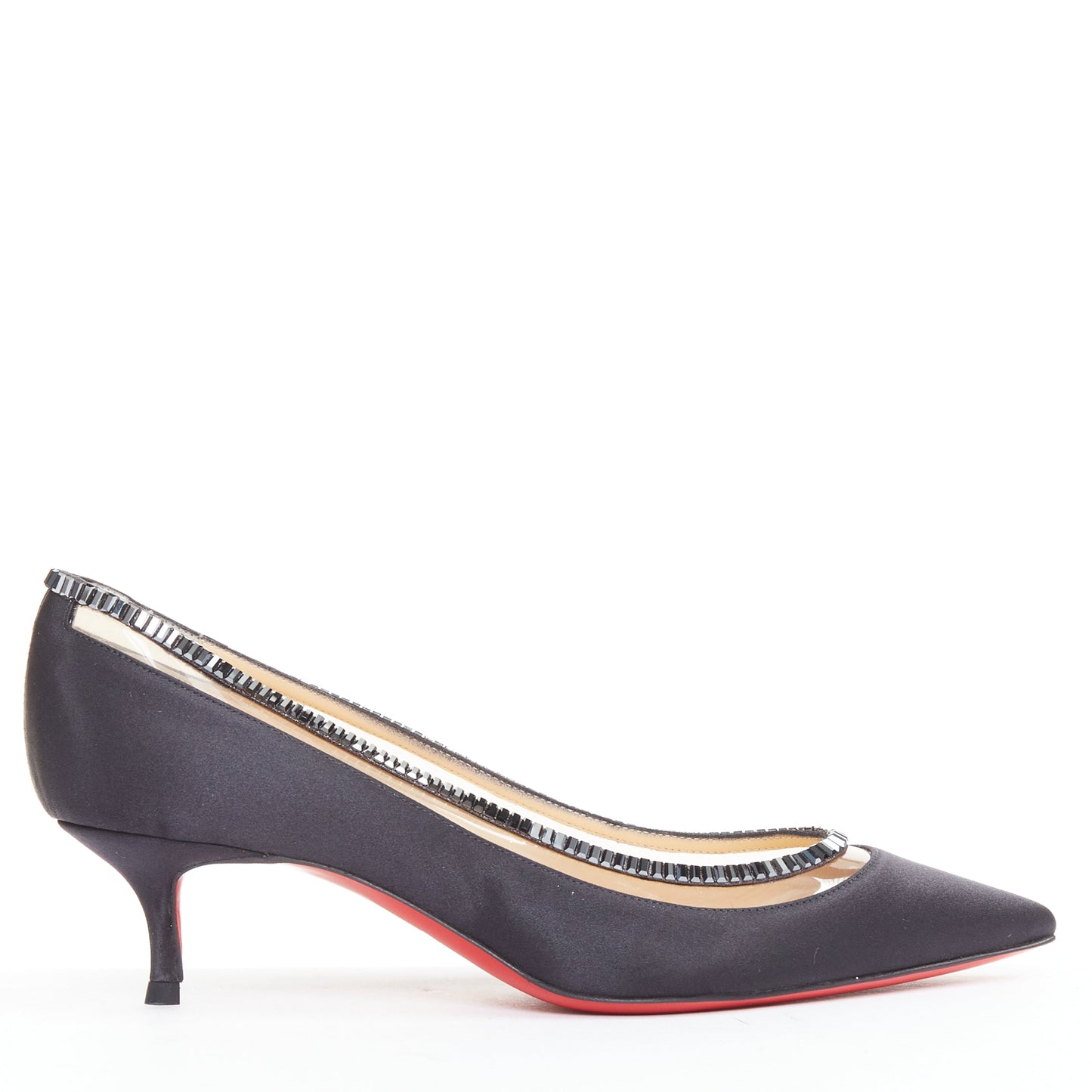Women's Christian Louboutin Satin Crystal Kitten