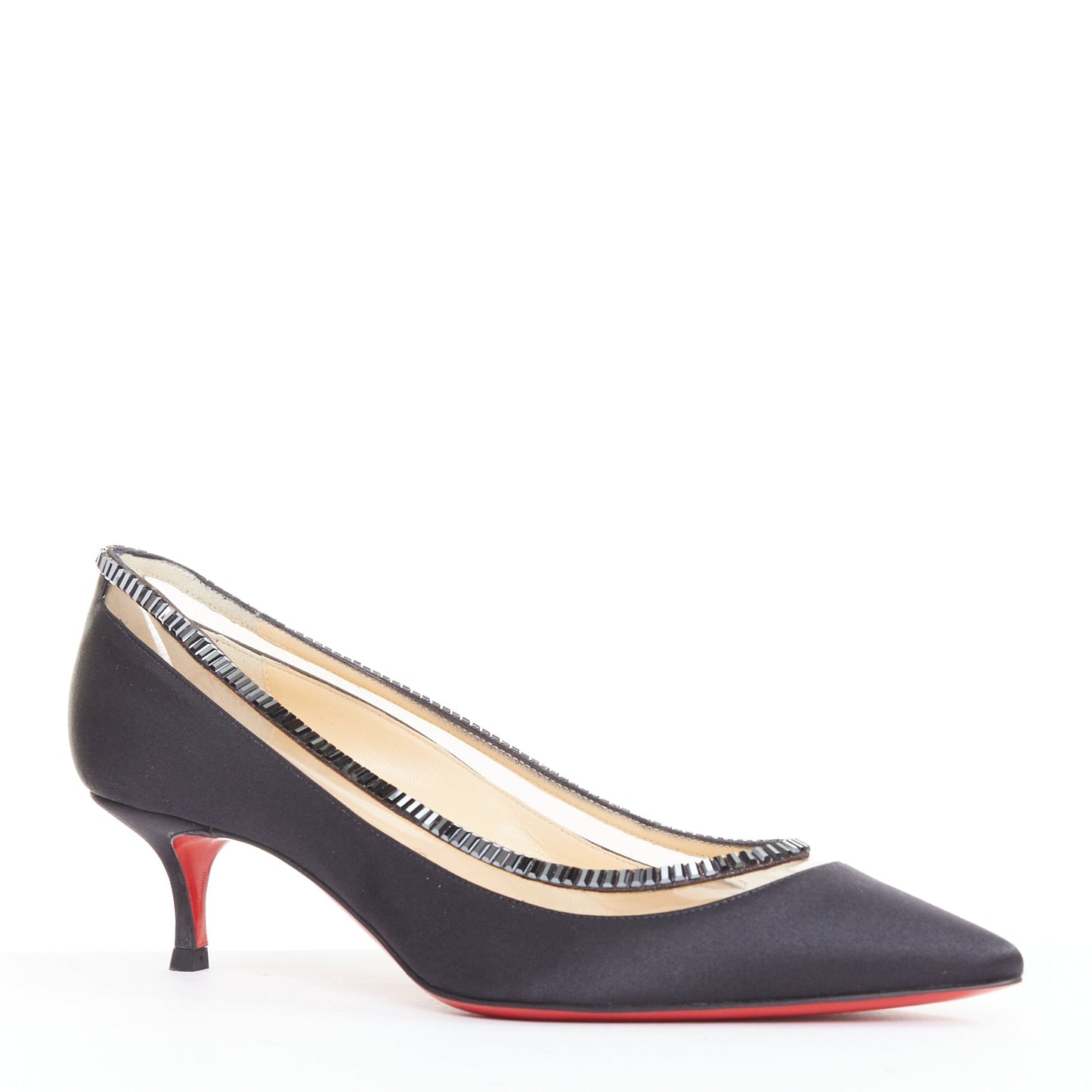 Women's Christian Louboutin Satin Crystal Kitten