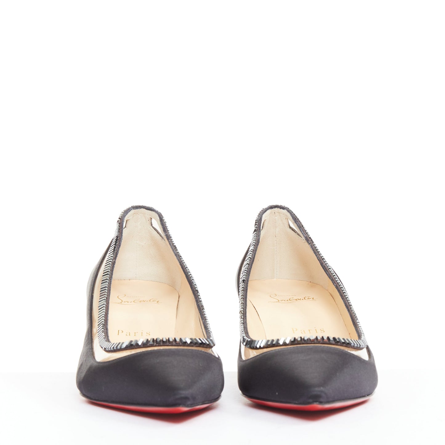 Women's Christian Louboutin Satin Crystal Kitten