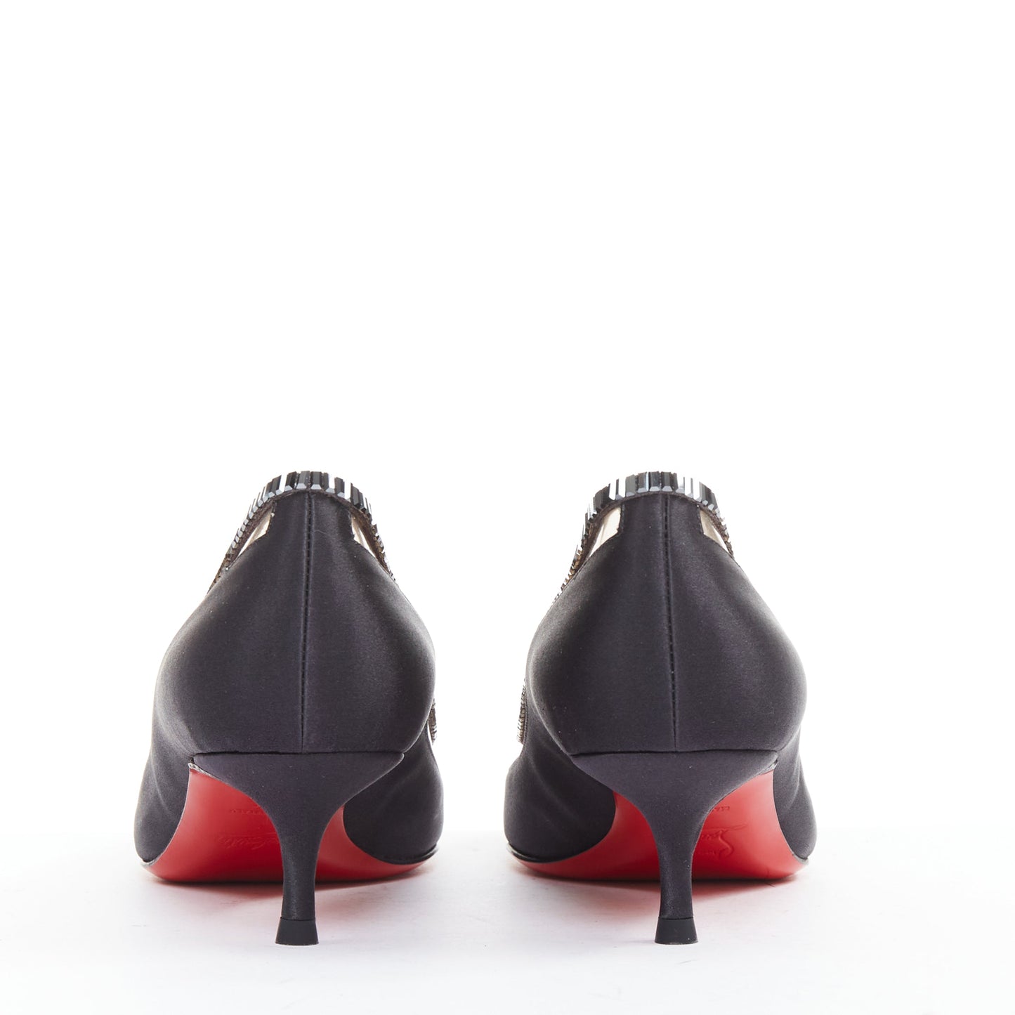 Women's Christian Louboutin Satin Crystal Kitten