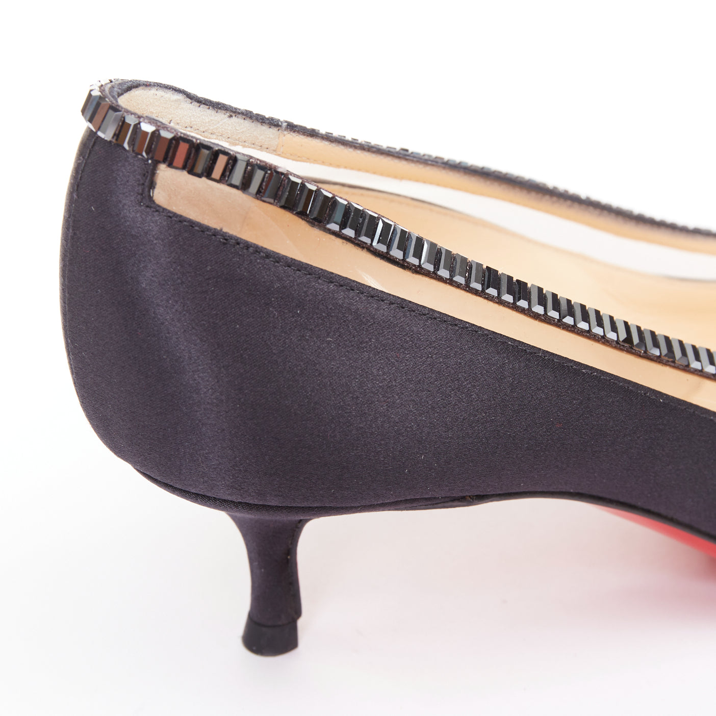 Women's Christian Louboutin Satin Crystal Kitten