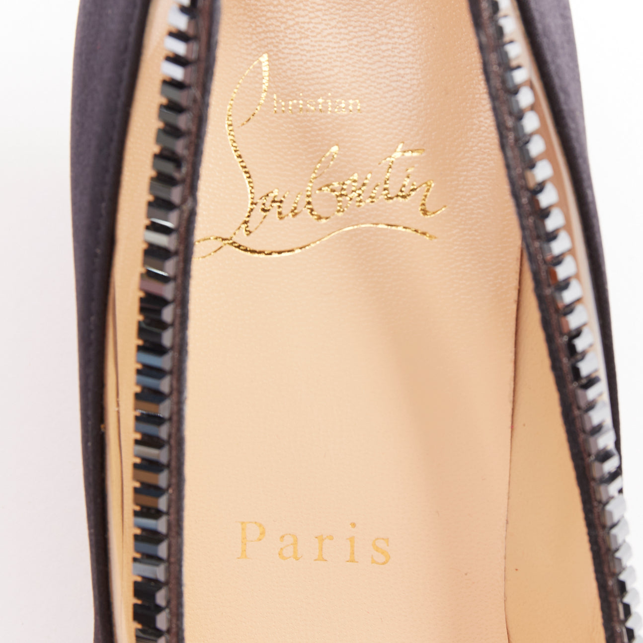 Women's Christian Louboutin Satin Crystal Kitten