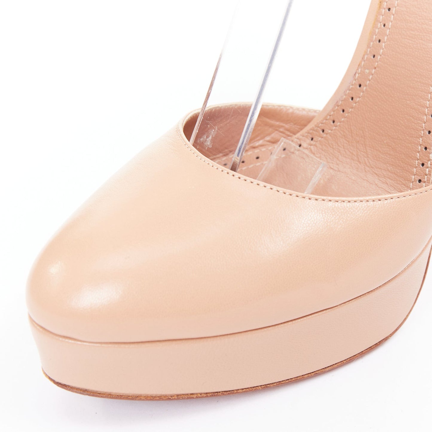 Women's Alaia Leather Double Strap Platform Pumps