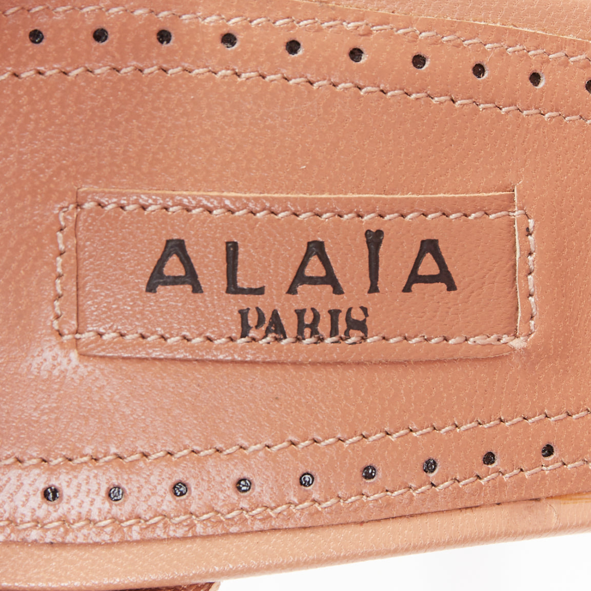Women's Alaia Leather Double Strap Platform Pumps