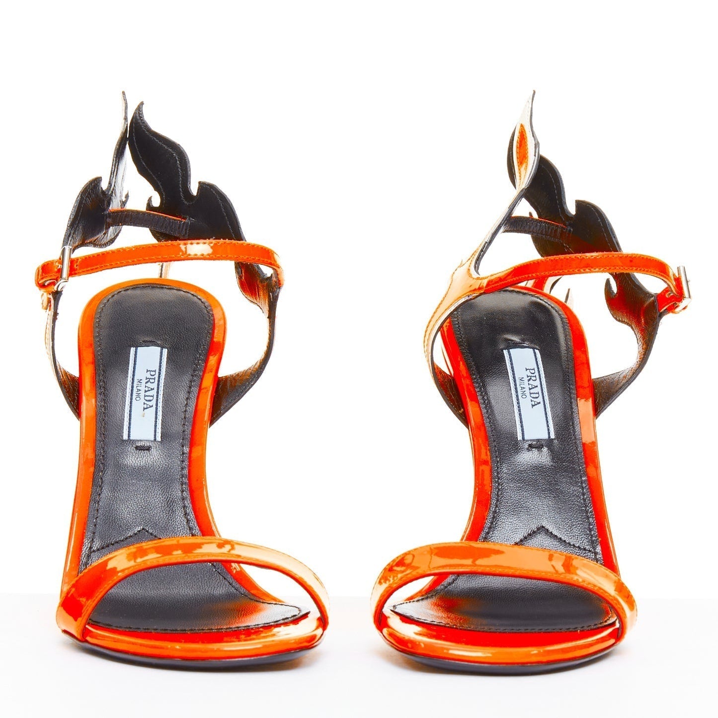 Women's Prada Flame Wedge Patent Flame Sandals