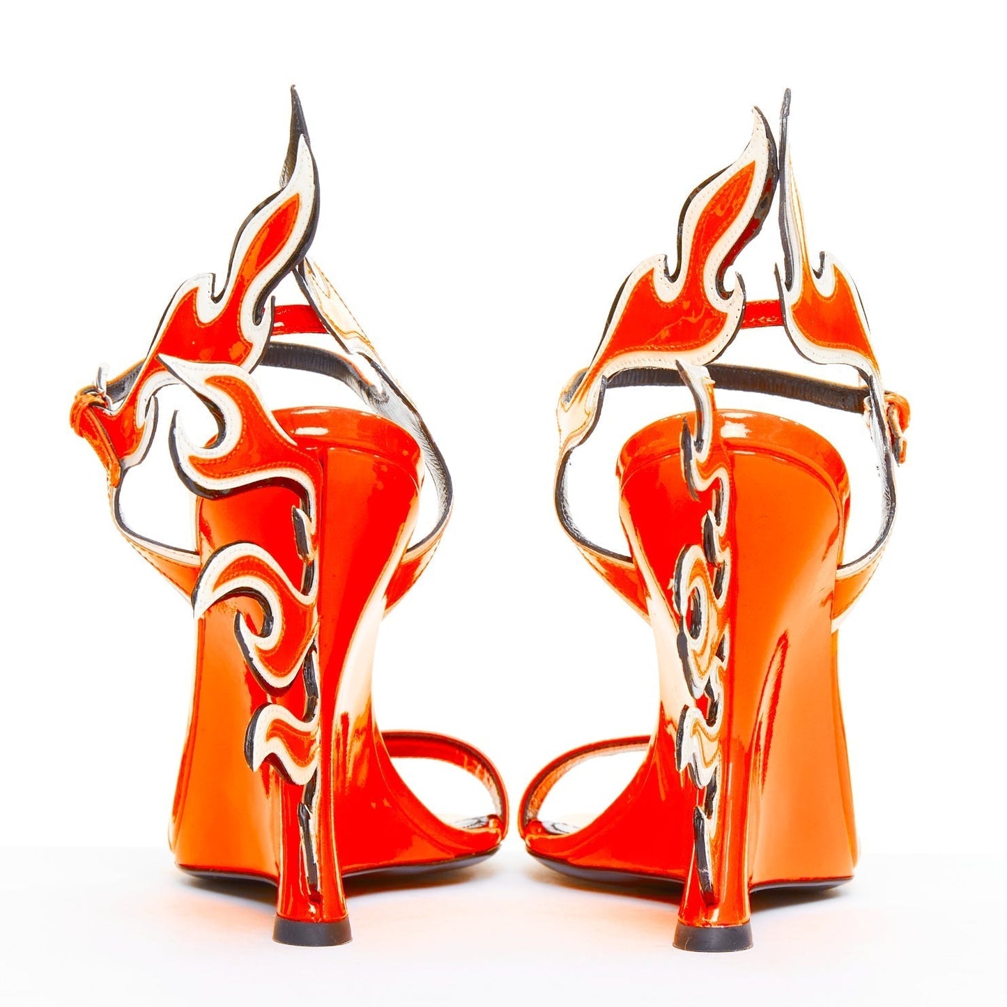 Women's Prada Flame Wedge Patent Flame Sandals