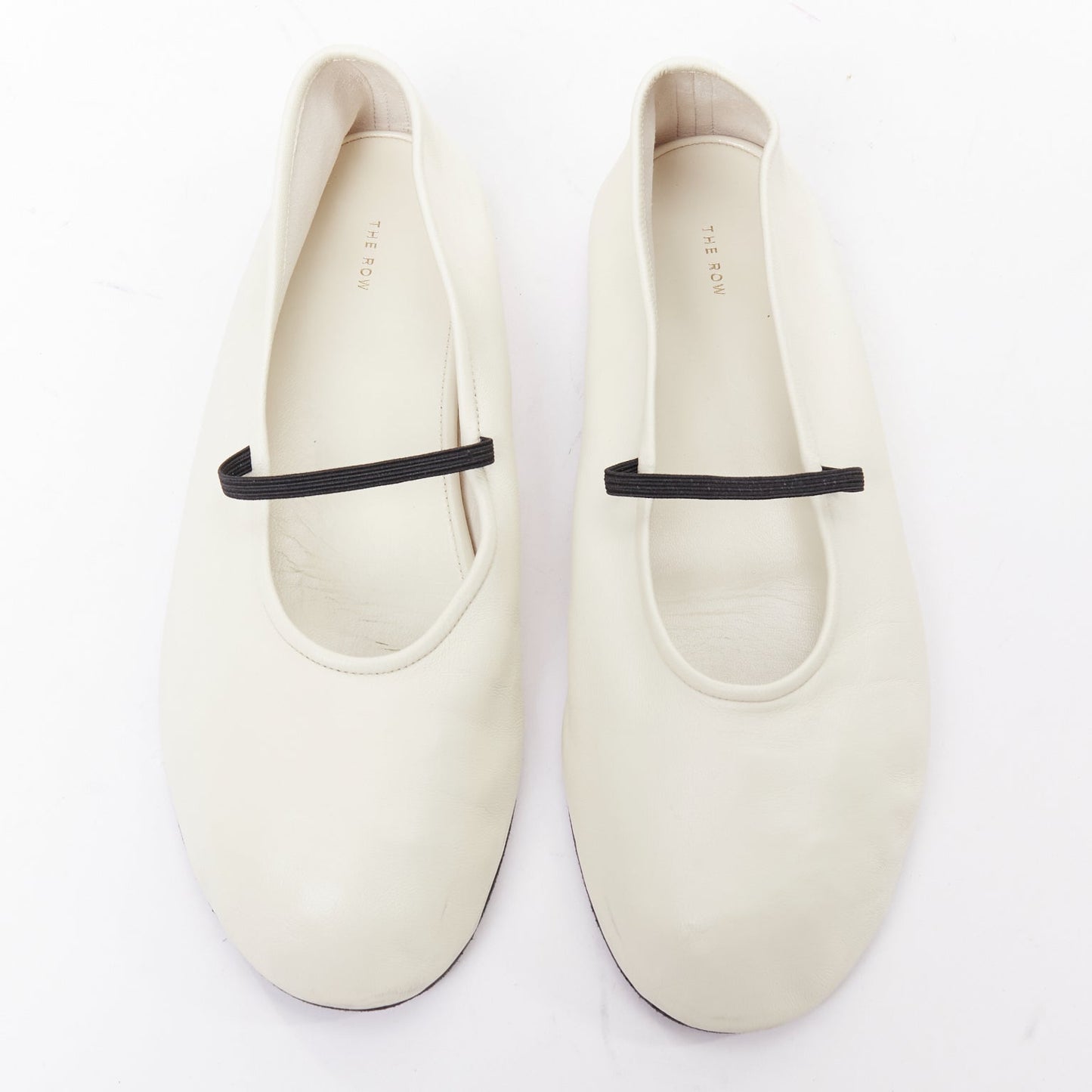 Women's The Row Leather Elastic Ballerina Flats