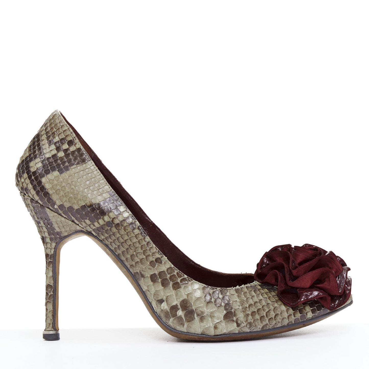 Women's Manolo Blahnik Leather Rose Pumps