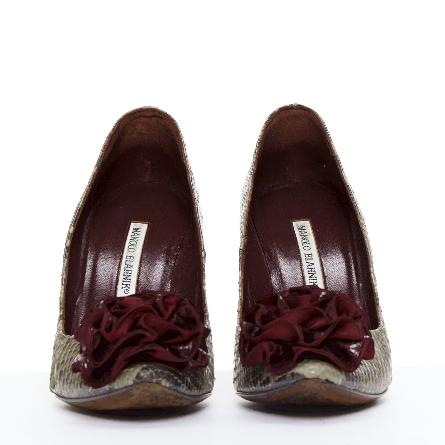 Women's Manolo Blahnik Leather Rose Pumps