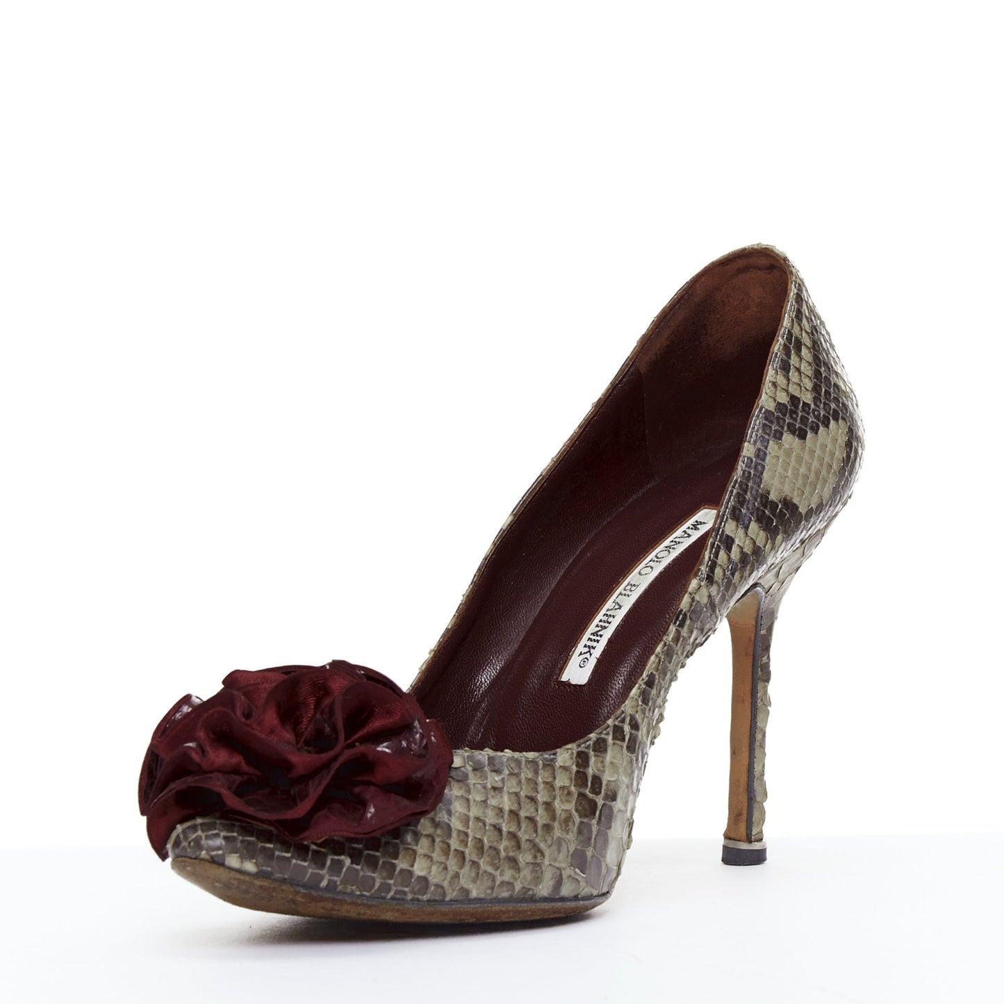Women's Manolo Blahnik Leather Rose Pumps