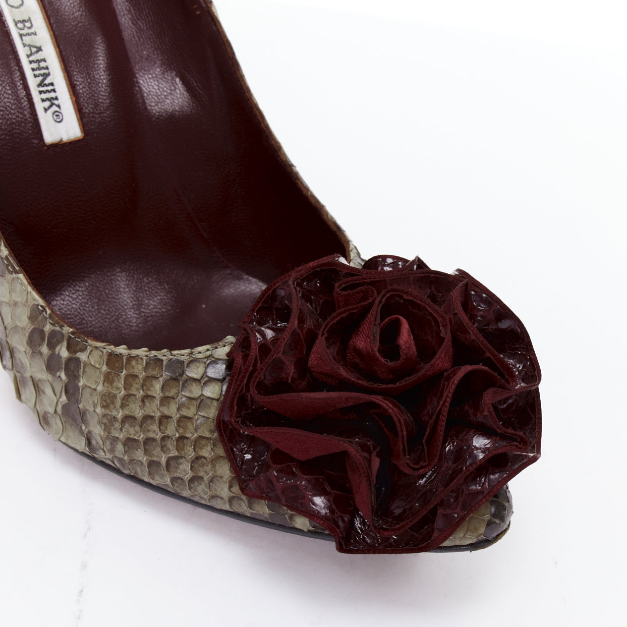 Women's Manolo Blahnik Leather Rose Pumps