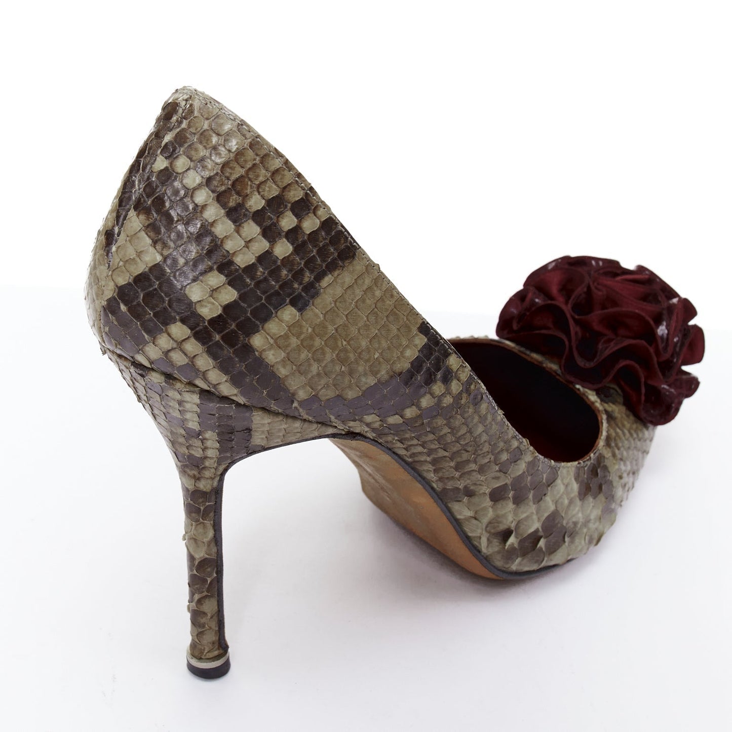 Women's Manolo Blahnik Leather Rose Pumps
