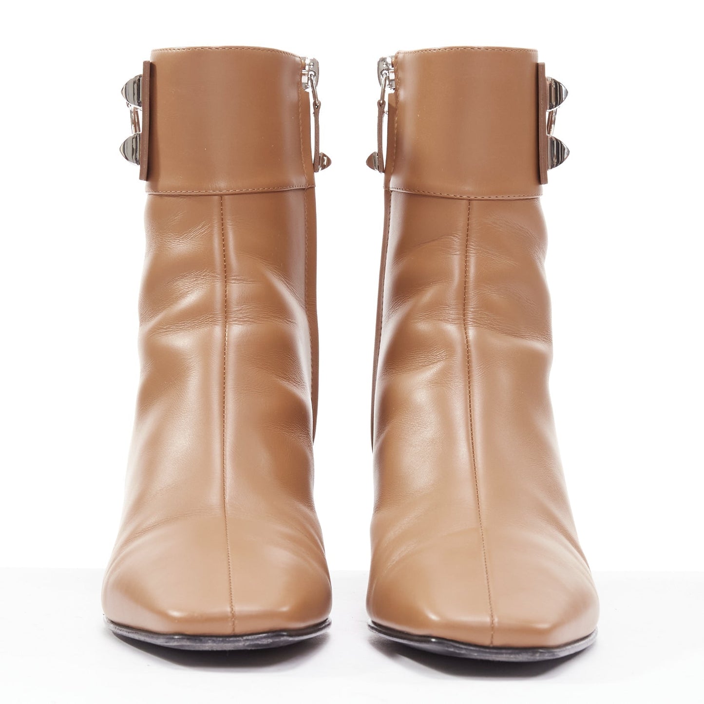 Women's Hermes Leather Silver Hardware Boots