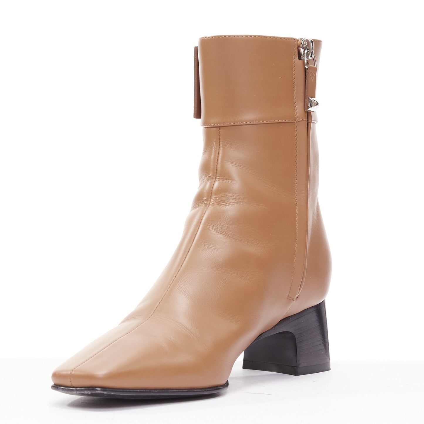 Women's Hermes Leather Silver Hardware Boots
