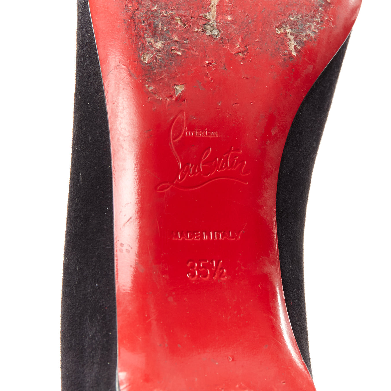 Women's Christian Louboutin Suede Beaded Flats