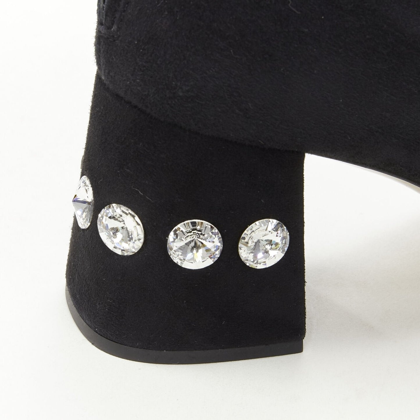 Women's Miu Miu Suede Jewelled Over Knee Boots