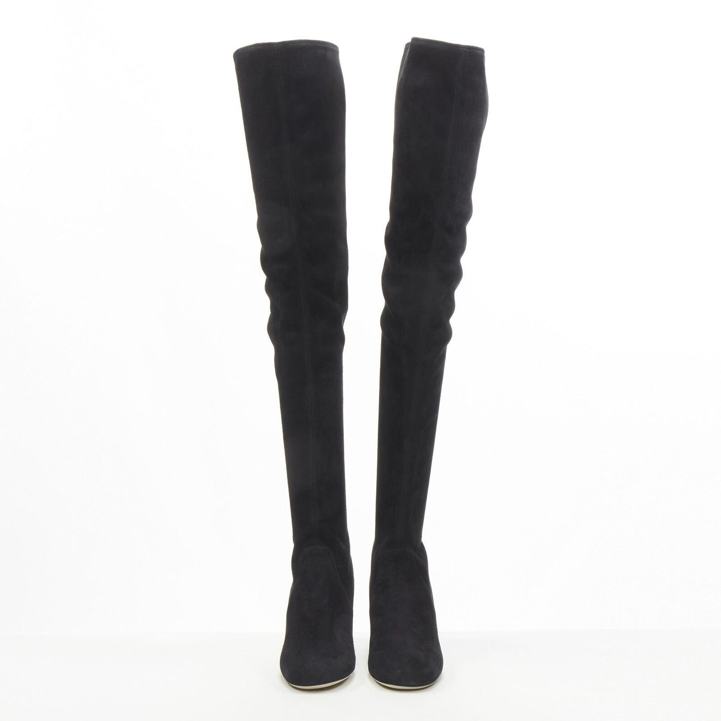 Women's Miu Miu Suede Jewelled Over Knee Boots