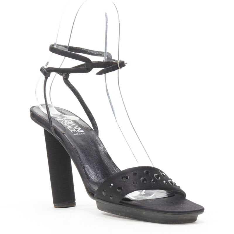 Women's Gianni Versace Satin Crystal Sandals