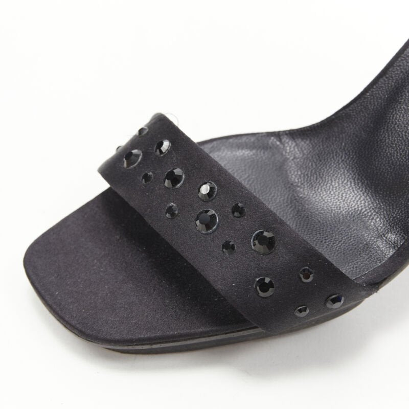Women's Gianni Versace Satin Crystal Sandals