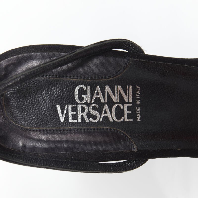 Women's Gianni Versace Satin Crystal Sandals