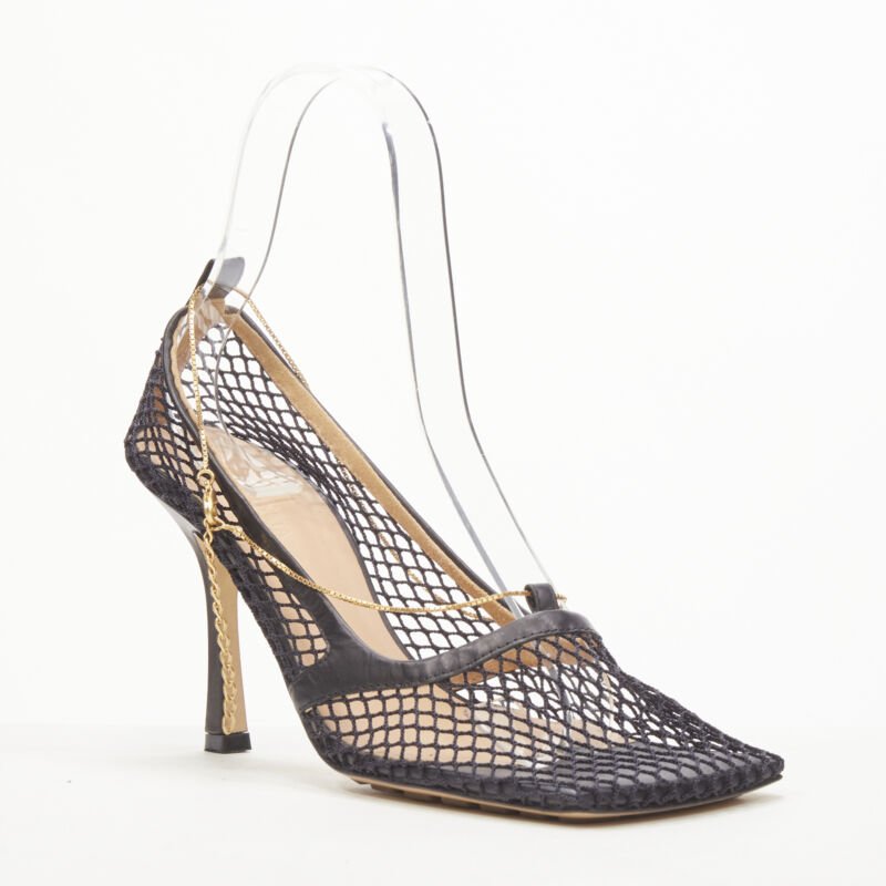 Women's Bottega Veneta Mesh Square Chain Heel