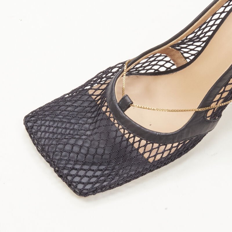 Women's Bottega Veneta Mesh Square Chain Heel