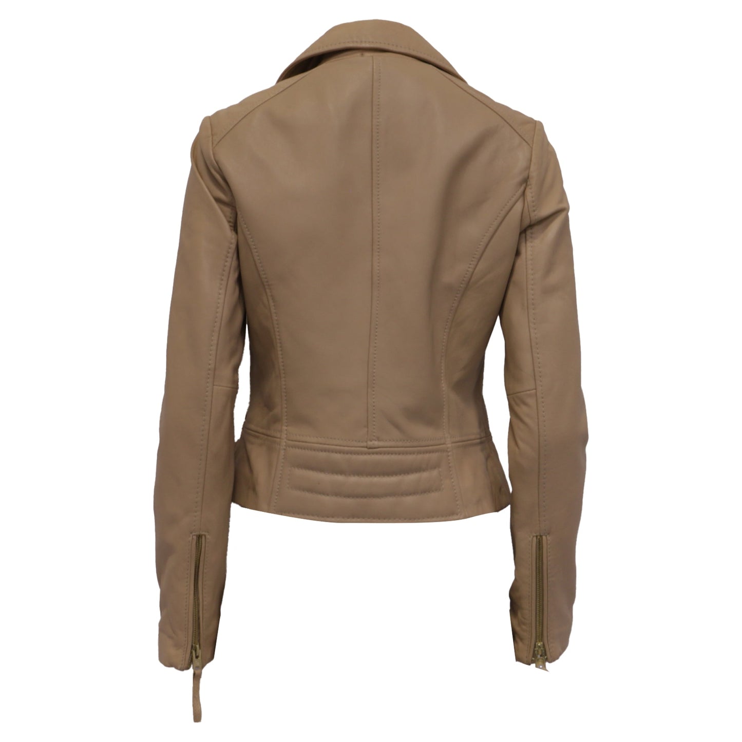 Women's Michael Michael Kors Moto Jacket in Beige Leather