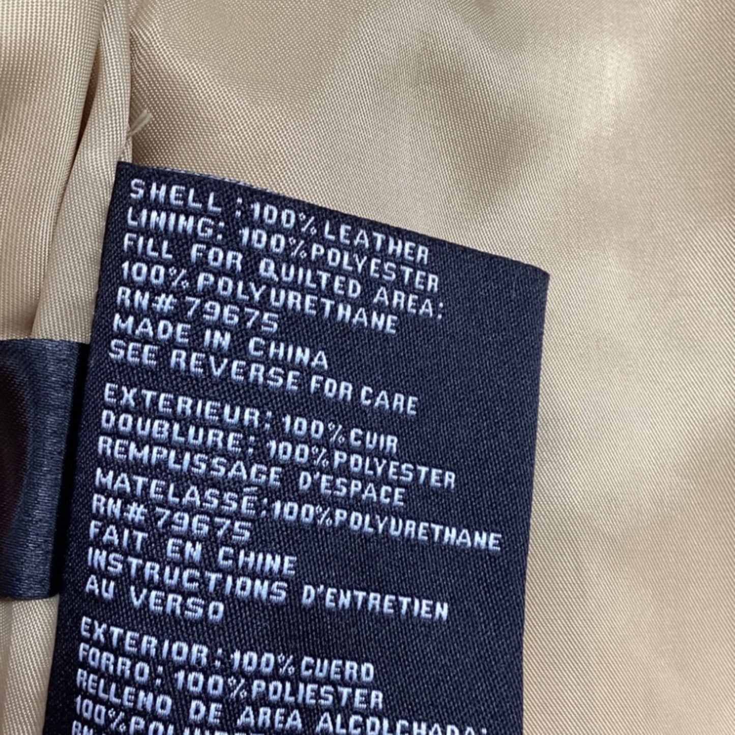 Women's Michael Michael Kors Moto Jacket in Beige Leather