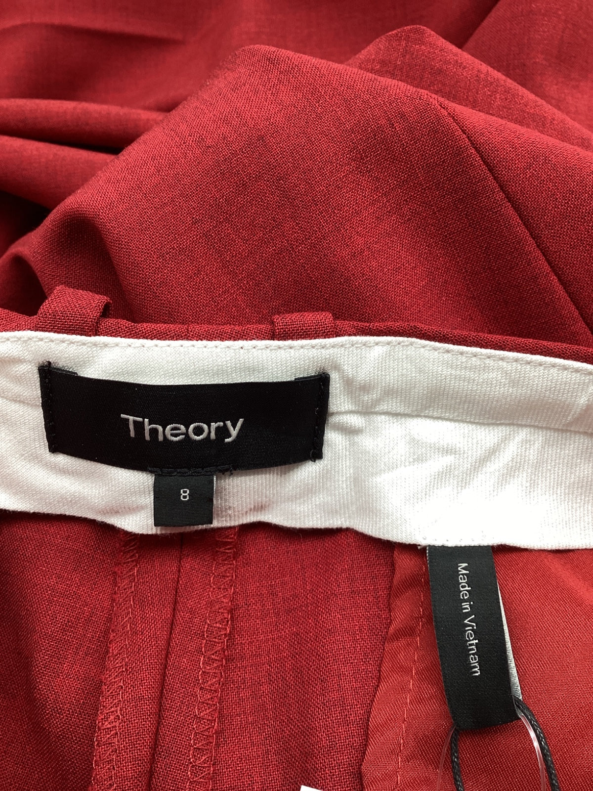 Women's Thoery Straight Leg Pants in Red Virgin Wool