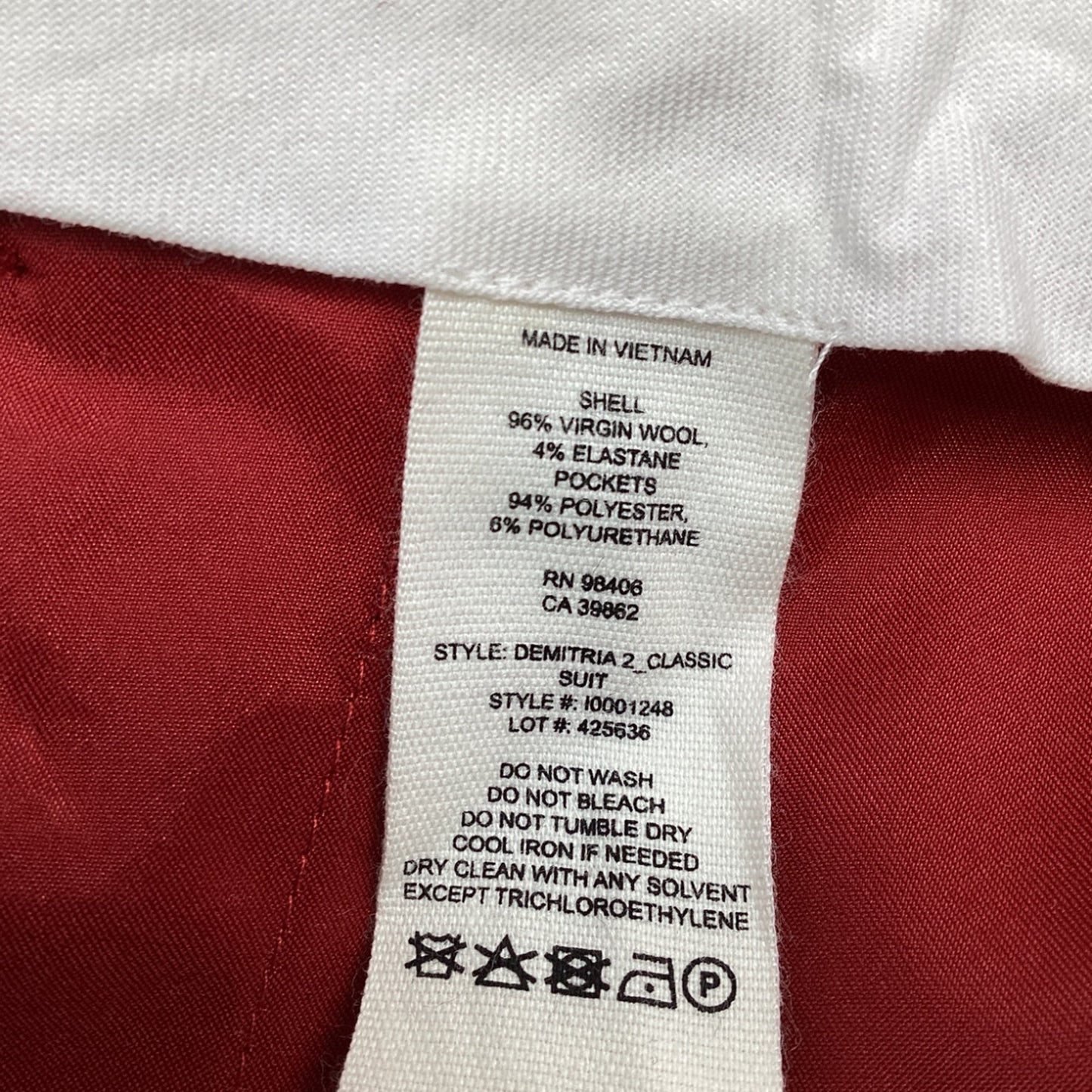 Women's Thoery Straight Leg Pants in Red Virgin Wool