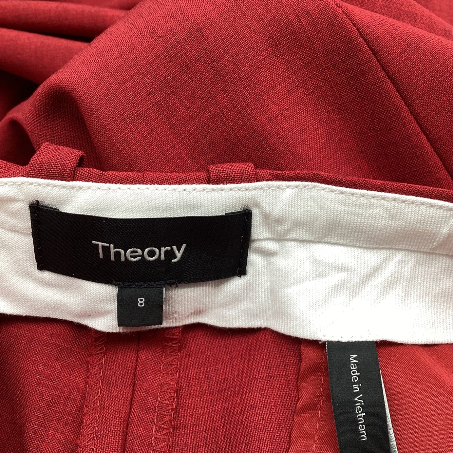 Women's Thoery Straight Leg Pants in Red Virgin Wool