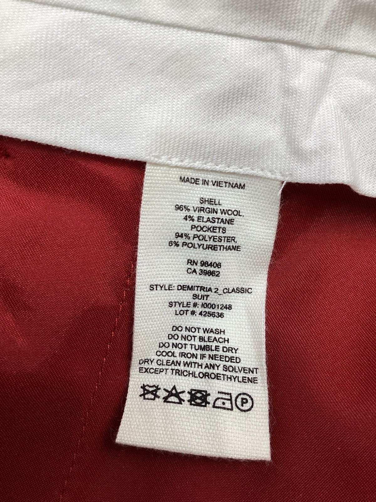 Women's Thoery Straight Leg Pants in Red Virgin Wool
